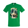 t-shirt chien courtisane - homme vert