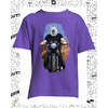 t-shirt chien moto violet enfant