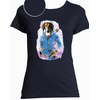 T-shirt bleu marine oiseaux femme