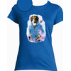 T-shirt bleu roy oiseaux  femme