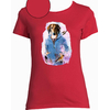 T-shirt rouge oiseaux   femme