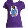 T-shirt violet oiseaux  femme