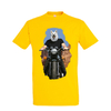 t-shirt moto chien jaune