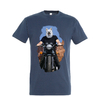 t-shirt moto chien jeans