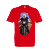 t-shirt moto chien rouge