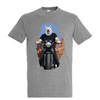 t-shirt moto chien gris