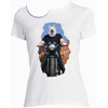 t-shirt chien moto blanc femme