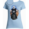 t-shirt chien moto bleu ciel