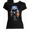 t-shirt chien moto noir femme