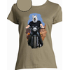 t-shirt chien moto kaki femme