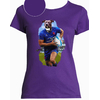 T-shirt chien rugby violet femme