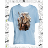 t-shirt bleu ciel chien viking  enfant