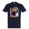 t-shirt chien super chien- homme  bleu marine