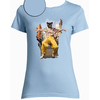 T-shirt panthere hip-hop bleu ciel femme