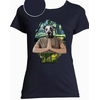 t-shirt chien yoga bleu marine