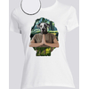 t-shirt chien yoga blanc femme