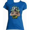 t-shirt chien yoga bleu roy femme