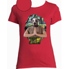 t-shirt chien yoga rouge  femme