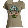 t-shirt chien yoga kaki  femme