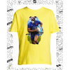 t-shirt jaune chien rugby enfant