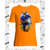 t-shirt orange chien rugby enfant