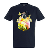 t-shirt chien fleur - homme bleu marine
