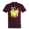 t-shirt chien fleur - homme bordeaux