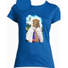 T-shirt bleu roy roi lion femme