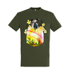 t-shirt chien fleur - homme dark kaki