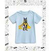 t-shirt enfant bleu ciel motif berger belge