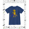 t-shirt enfant bleu marine motif golden retriever