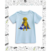 t-shirt enfant bleu ciel motif golden retriever