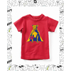 t-shirt enfant rouge motif staffordshire bull terrier