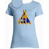 T-shirt bleu ciel femme motif berger allemand