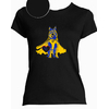 T-shirt noir  femme motif berger belge