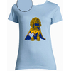 T-shirt bleu ciel femme motif cocker