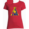 T-shirt rouge  femme motif staffordshire bull terrier