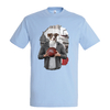 t-shirt chien basket - homme  bleu ciel