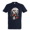 t-shirt chien basket - homme  bleu marine