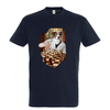 t-shirt chien echec - homme  bleu marine