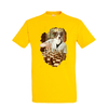 t-shirt chien echec - homme  jaune