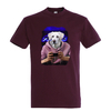 t-shirt chien gammer - homme bordeaux