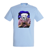t-shirt chien gammer - homme bleu ciel