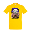 t-shirt chien gammer - homme jaune