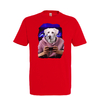 t-shirt chien gammer - homme rouge