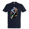 t-shirt chien guitare - homme bleu marine