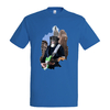 t-shirt chien guitare - homme bleu royall