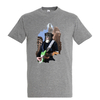 t-shirt chien guitare - homme gris