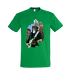 t-shirt chien guitare - homme vert