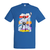 t-shirt chien karate-homme bleu royall